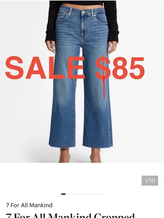 7 For All Mankind Denim - 7 For All Mankind Cropped Alexa Raw Hem Jeans - Size 27